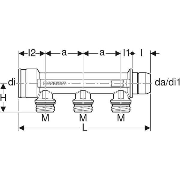 Geberit Verteiler dreifach mit Steckanschluss Ms M25