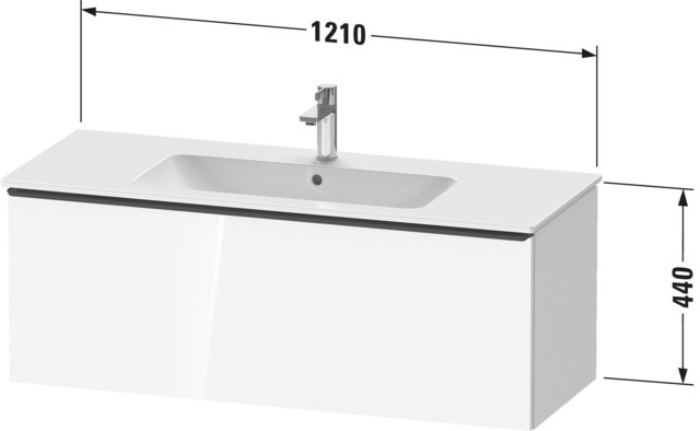 Duravit D-Neo WTU,Wdh,Ausz:1,Griff:Bronze Geb 1210x462x440mm,Betongrau Matt,Dekor