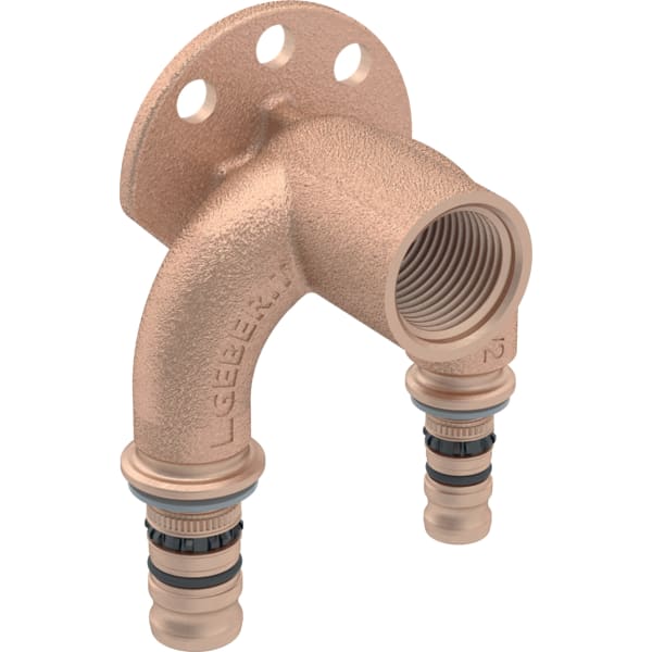 Geberit Mepla Doppelanschlusswinkel 90Gr Rg d20-Rp1/2-d20 L:52mm