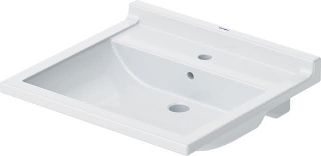 DU Waschtisch Starck 3 Vital 600 mm mit ÜL, mit HLB, 1 HL, weiß