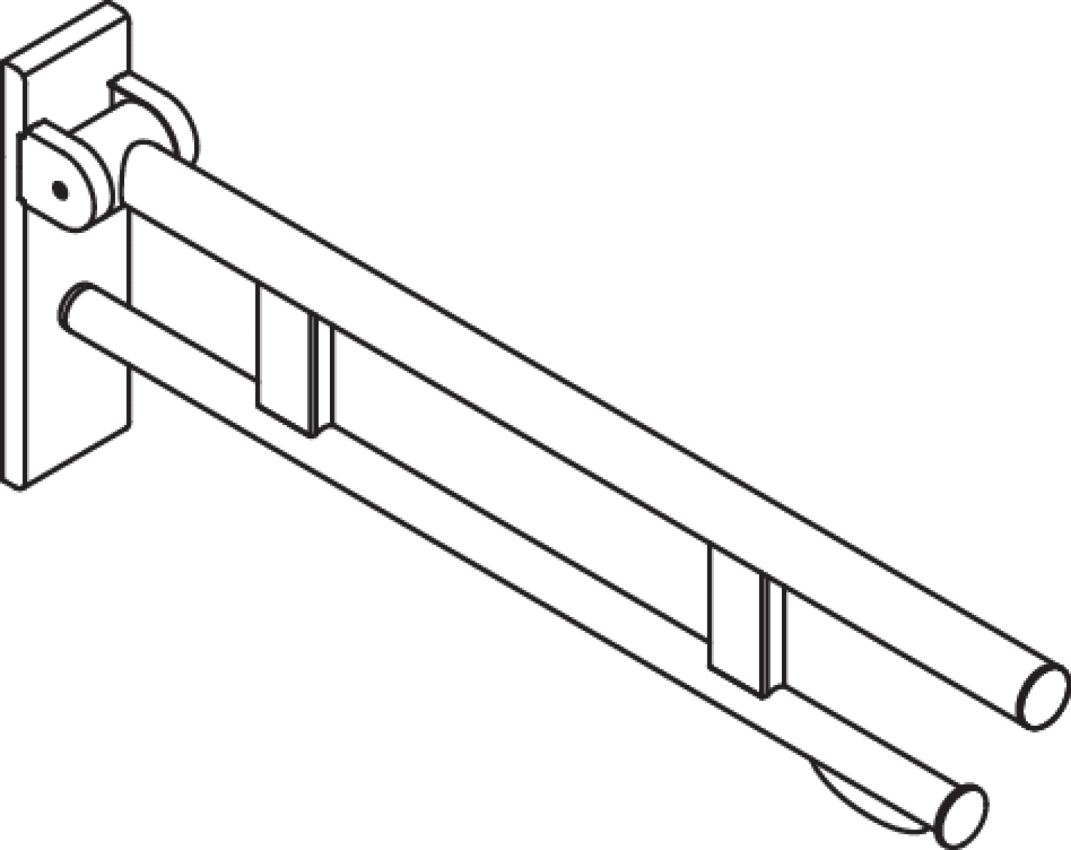 HEWI SK-Griff Duo (B), PRH, L:700, chrom