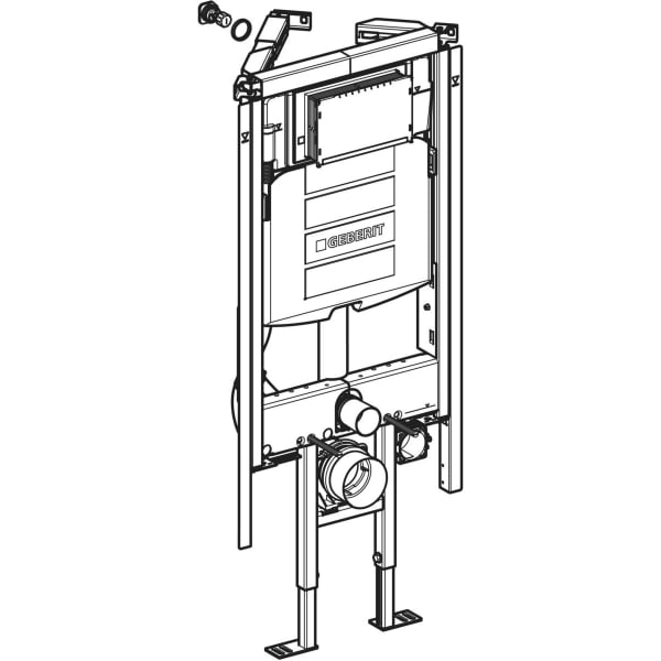 Geberit Duofix Element für WWC, 112 cm mit Sigma UP-SPK 12 cm, Ecklösung