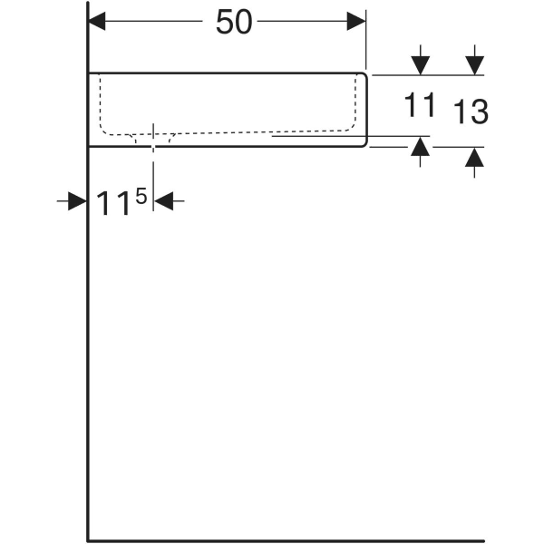 Geberit Publica Mehrzweckbecken ohne Überlauf 50x14x40cm, weiß