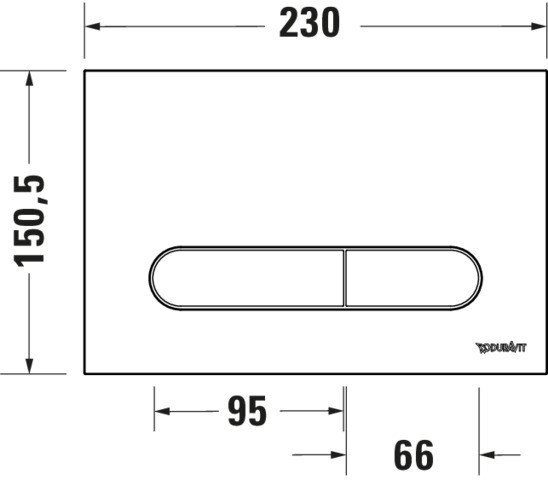 Duravit DuraSys Betät.-Pl.mech.f. WC Beta 100 Dual Flush,Aufgesetz,Chrom HG