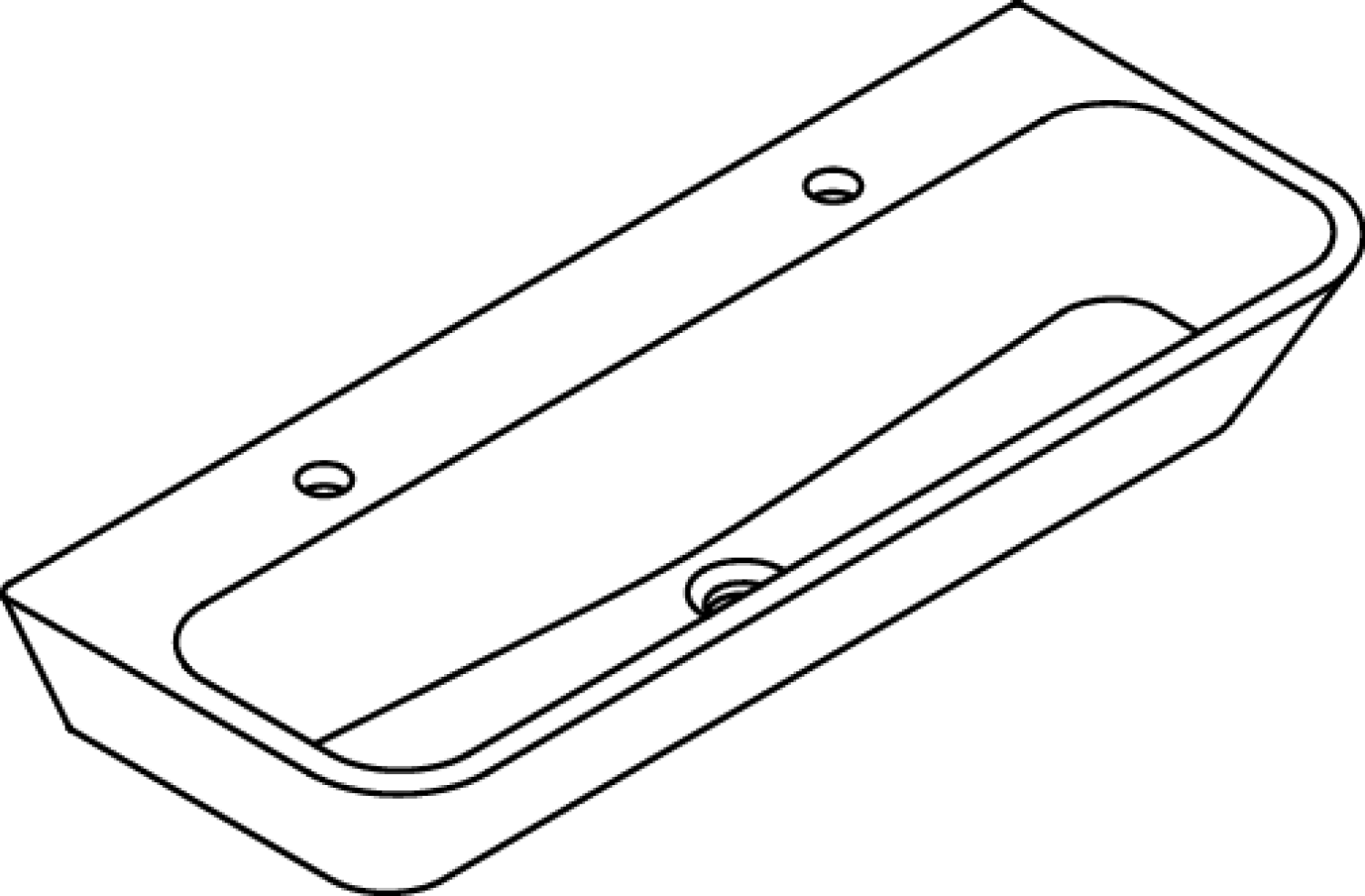 HEWI Doppelwaschtisch/Waschrinne, B:900 mm, T:350mm, 2HL, zweifarbig apfelgrün