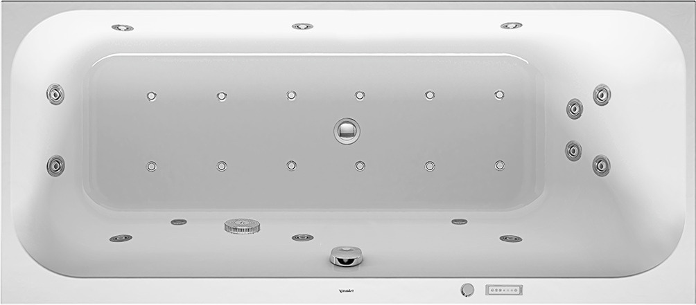 Duravit Whirlwanne Happy D.2 1700x700mm Einbauv. R-Schräge re. Combi E, weiß
