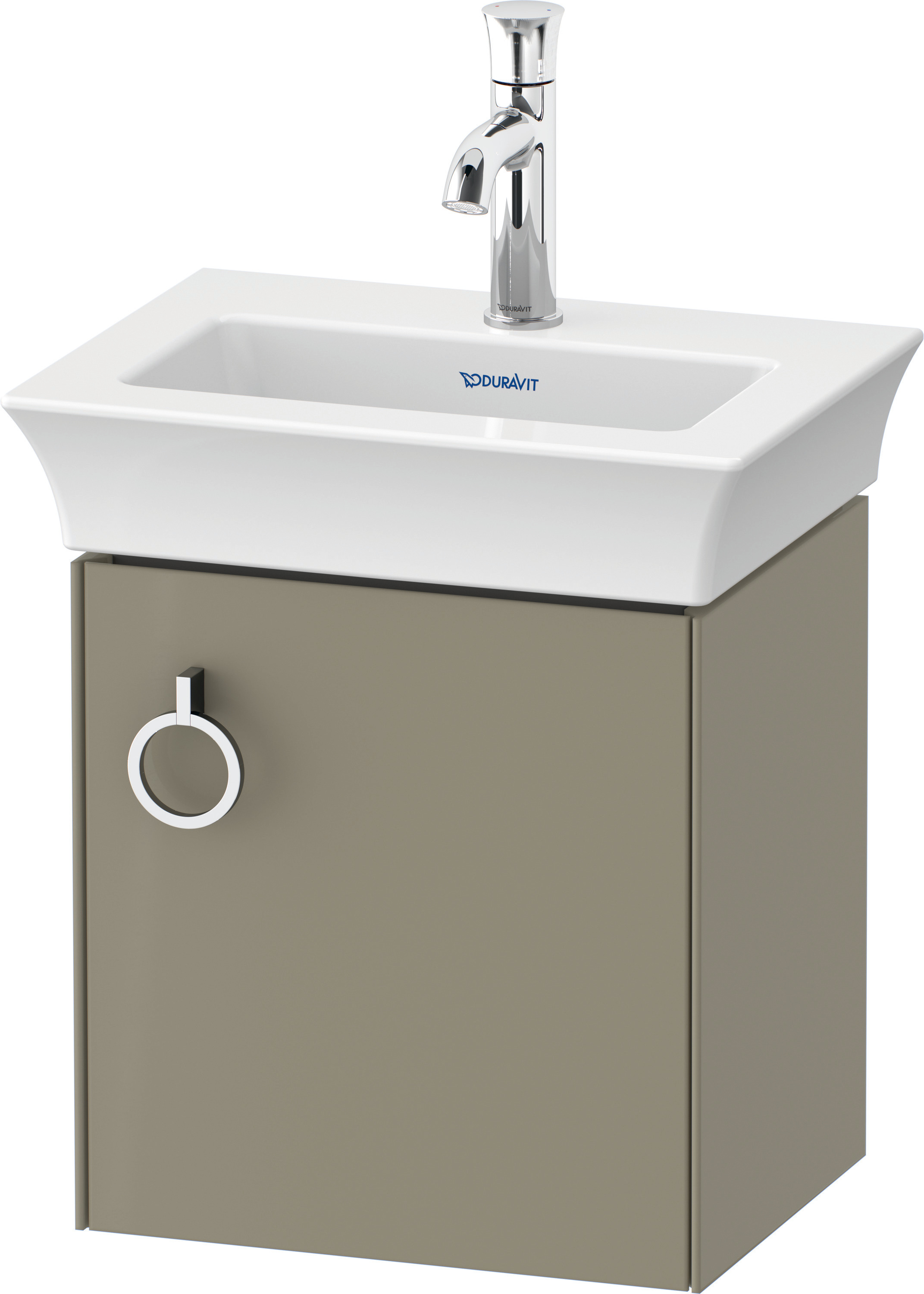 Duravit WTU wandh. White Tulip,1 Tür m.Griff 410x384x298,TA r.,Steingrau Hochglanz