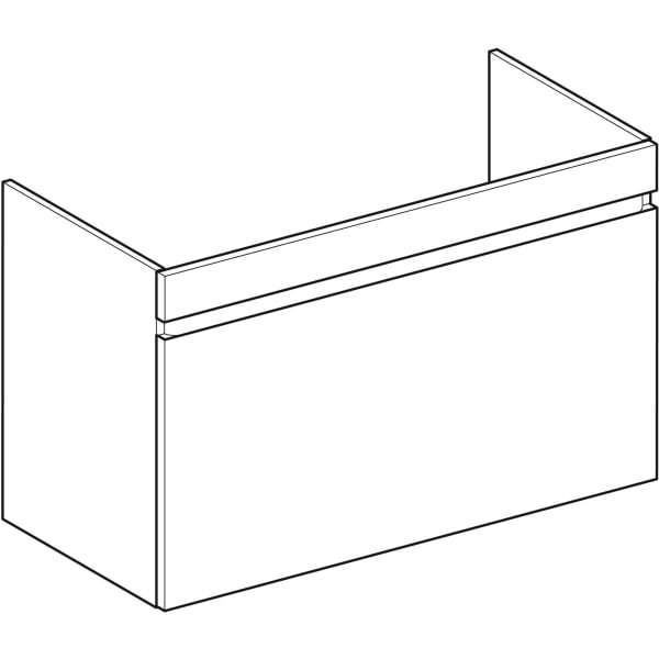 Geberit Renova Plan US für MWT, mit 1 Schbl. 98,8x60,5x47,3cm, Nussbaum hi hell