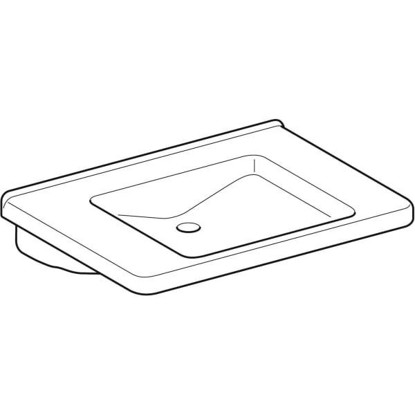 Geberit Renova Comfort WT eckig, barrierefrei 75x55cm, o. Hl., o. Ül., weiß, KeraTect