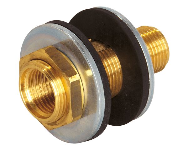 Flamco AG-Wandscheibe, L=110mm,G3/4AGxG1/2IG Wandstärke 5-75mm, Verdrehschutz, SW24