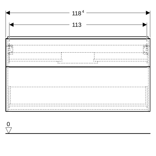 Geberit iCon Unterschrank für WT, 2 Schubl. 118,4x61,5x47,6cm, Eiche/Gr. Lava