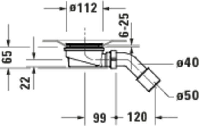 DU Sustano Duschwannenablauf,Durch.90mm Abgang waagrecht,30mm Sperrwasserh.