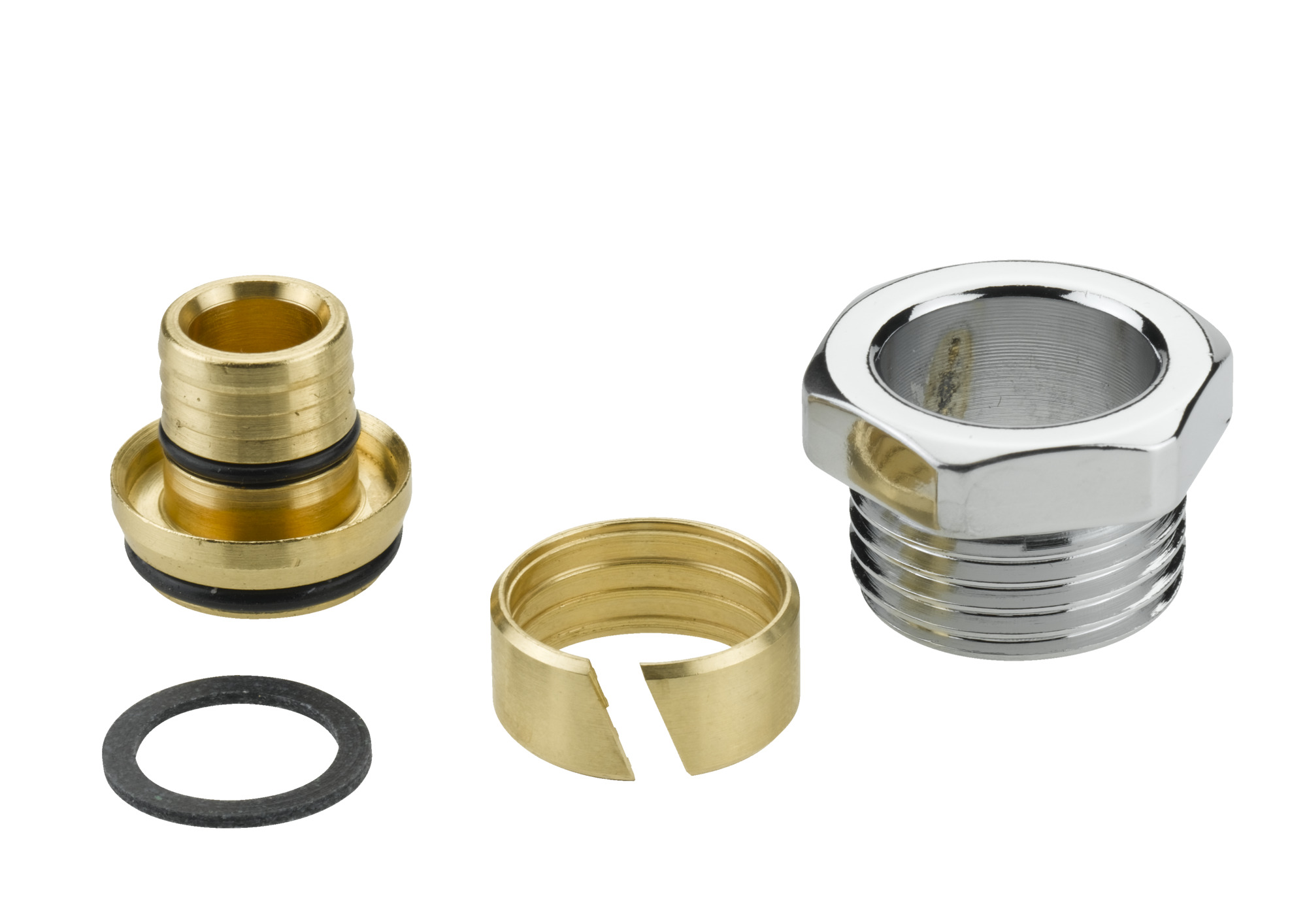 Danfoss Klemmverbinder R1/2AG auf 16x2 für Rohre aus Alupex, Chrom