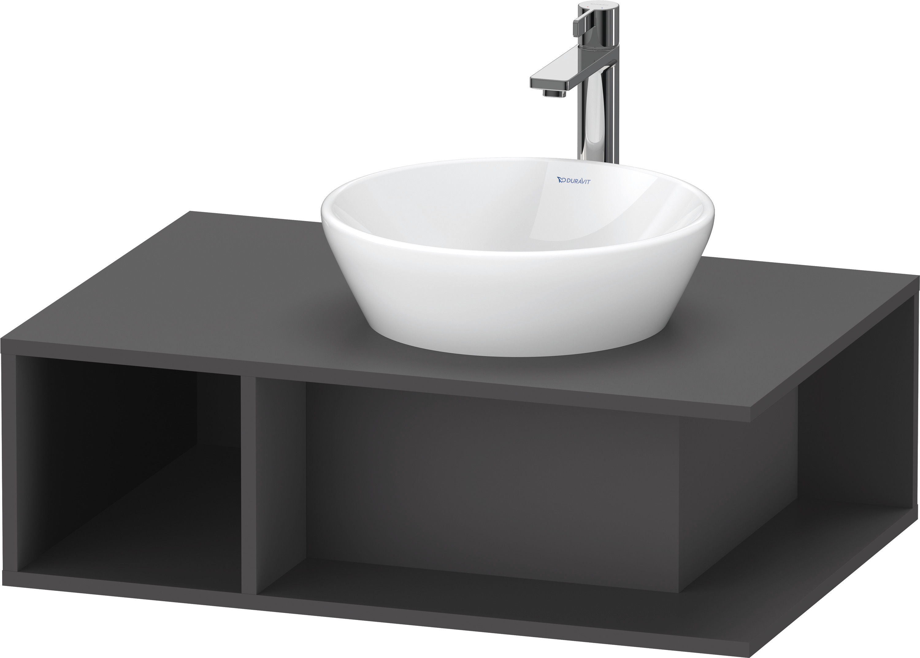 Duravit D-Neo WTU wandh.,1 offenes Fach l., 260x800x550mm, Graphit Matt