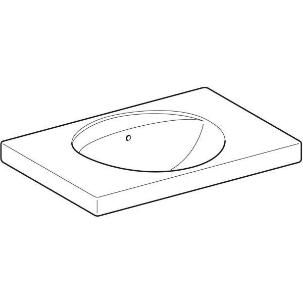 Geberit Preciosa Waschtisch mit Ablagefläche 80x55cm, o. Hl., m. Ül., weiß, KeraTect