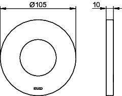 KEUCO Wandrosette IXMO 59553, THM rund, 105 mm, Aluminium-finish