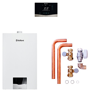 Vaillant Paket 1.733/3 ecoTEC plus VC 10CS/1-5, VRC 720/3, Anschlusszubehör
