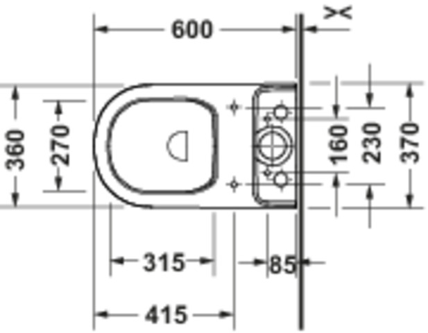 Duravit D-Code Stand-WC f.Kombi.,Tiefsp., Abgang Waagr.,Weiß Hochglanz