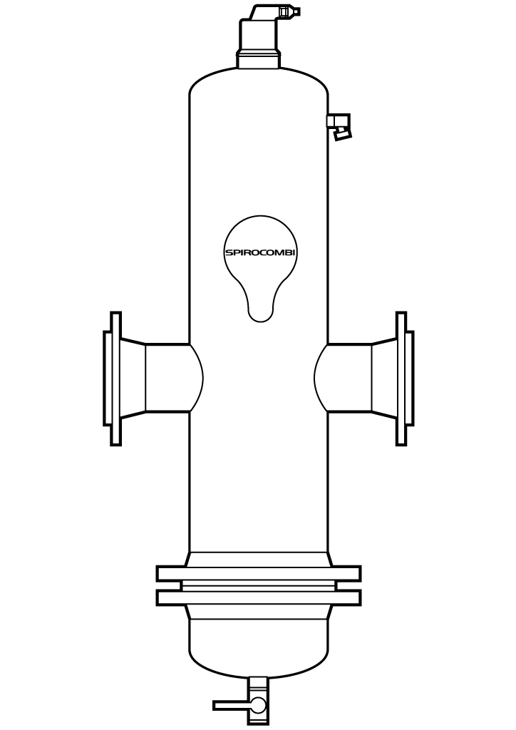 Spirotech Luft- u. Schlamm SpiroCombi demont. Hi-flow, DN 80, Flansch, 10 bar, 110 Gr