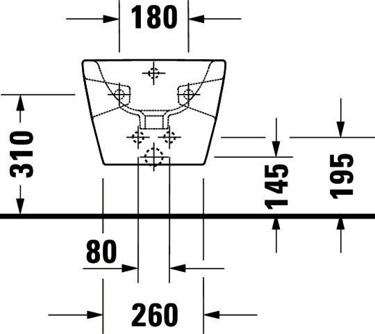 DU Wandbidet D-Neo, 540mm, Weiß mit ÜL, mit HLB, 1 HL