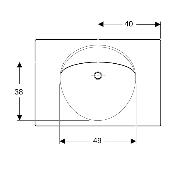 Geberit Preciosa Waschtisch mit Ablagefläche 80x55cm, o. Hl., o. Ül., weiß