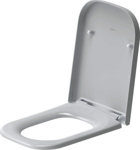 DU WC-Sitz Happy D.2 mit SoftClose Scharniere edelstahl, lang, weiß