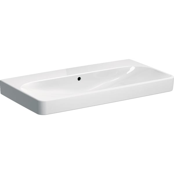 Geberit Smyle Waschtisch, eckig, 90x48cm o. Hl., m. Ül., weiß, KeraTect