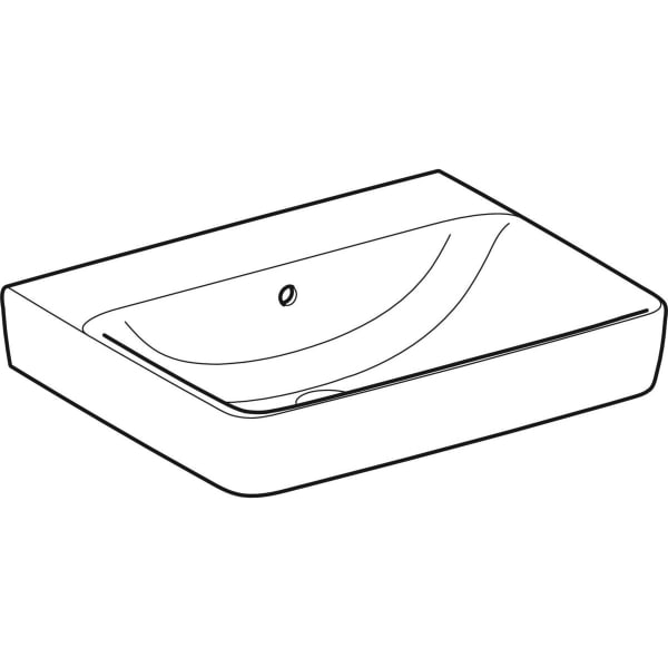 Geberit Renova Plan Waschtisch, 60x48cm o. Hl., m. Ül., weiß, KeraTect