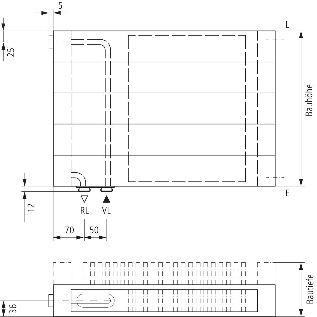 Kermi V-Heizwand HHV T20 BH630x72x1000 QN1027, RAL9016, 6 bar,m. Abd.,Ausf. re