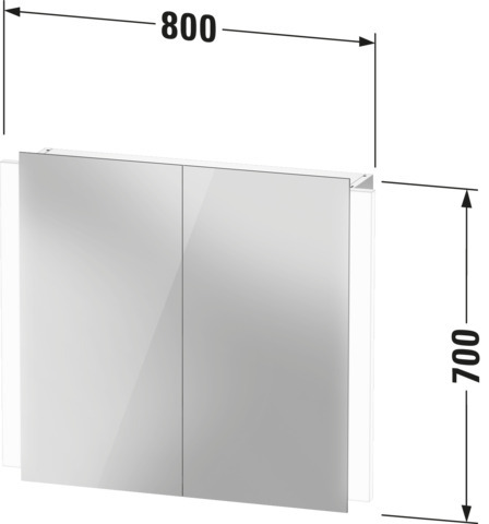DU Spiegelschrank Ketho.2 157x800x700mm 220-240V EEK C 2 Türen LKZ0