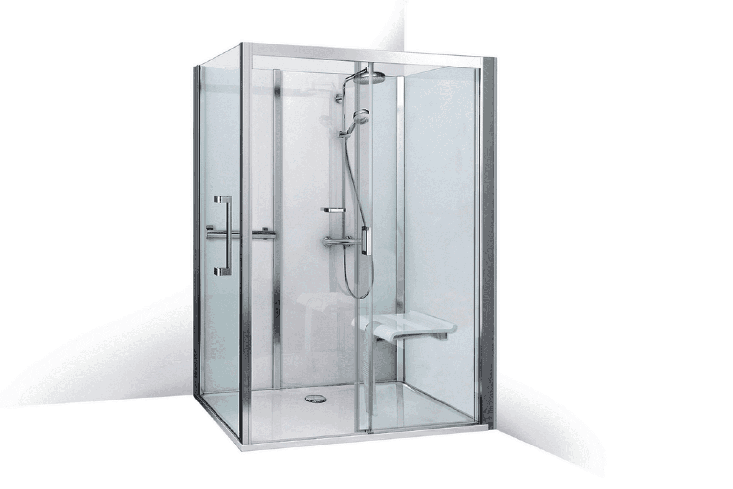 Roth Komplettdusche Vinata Comfort Eck Hoch weiß 1560x677 ESG klar