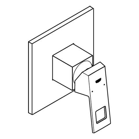 GROHE EH-Brausebatterie Eurocube 24061 FMS für 35604 hard graphite gebürstet