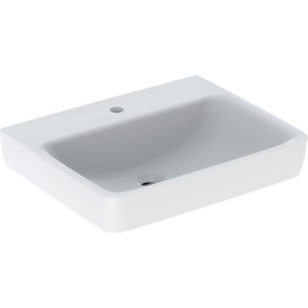 Geberit Renova Plan Waschtisch, 60x48cm m. Hl., o. Ül., weiß, KeraTect