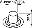 Helios IP-FDP 150, 160, 180 Alu-Dachpf. f. Flachd.z.Dachhaube IP-DH 150,160,180