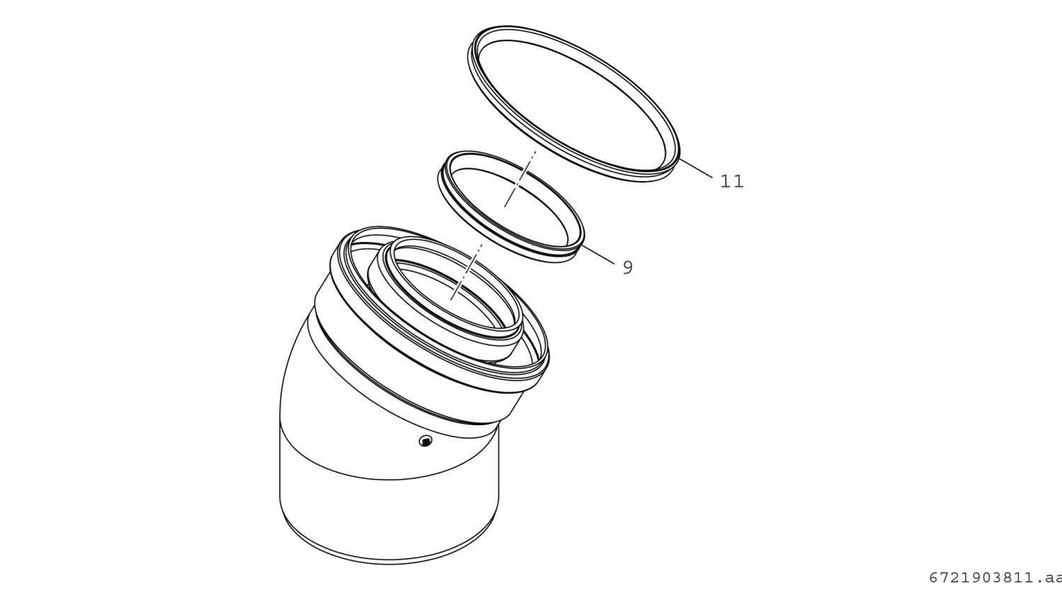 BOSCH Abgaszubehör FC-CE80-30 Doppelrohrbogen 30 Gr, d:80/125mm