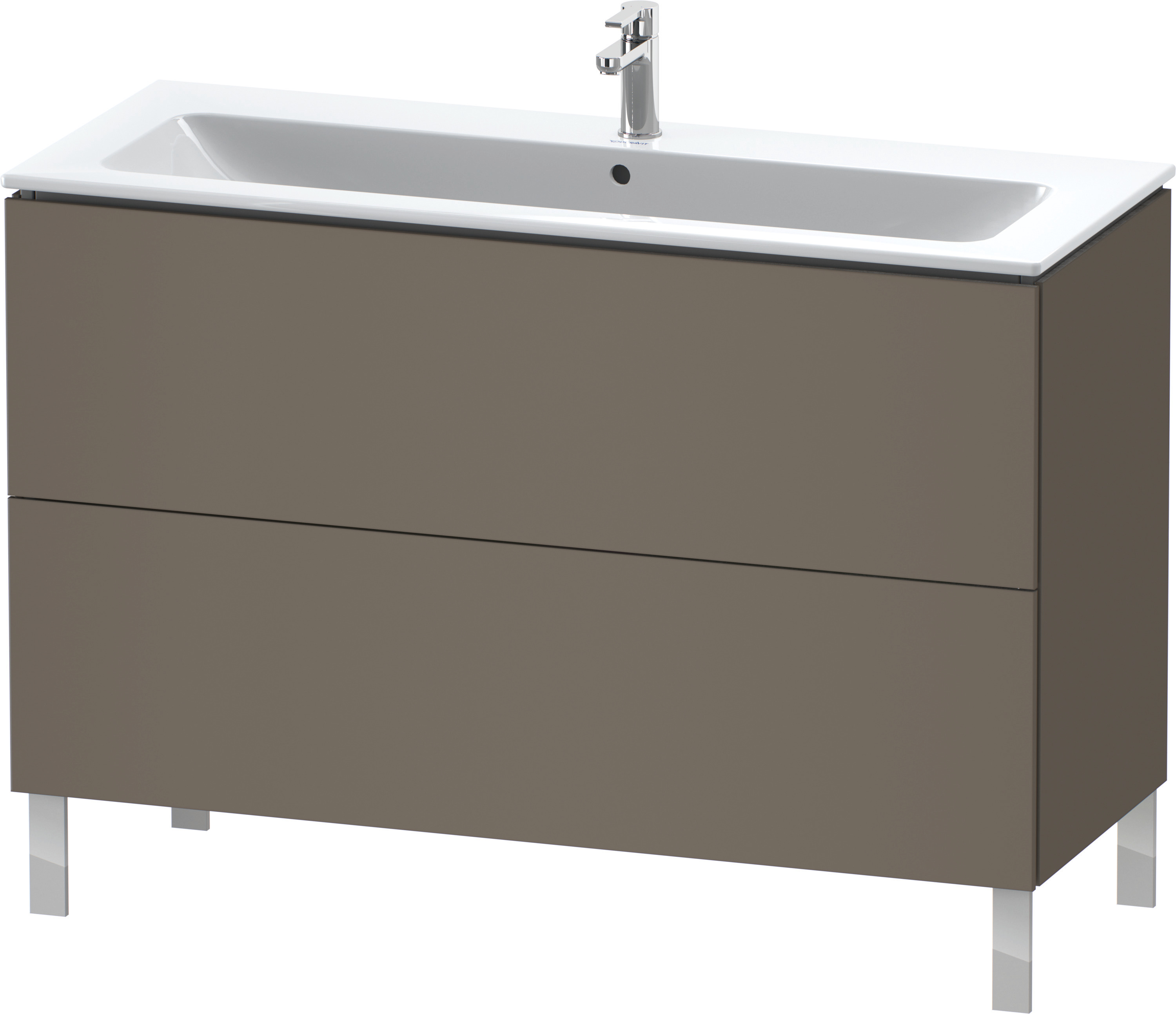Duravit WTU stehend L-Cube 481x1220x704mm 2 Auszüge, f.233612, flannel grey sem