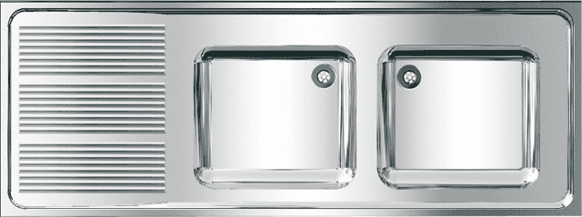 AR Gewerbespüle, MAXIMA, Edelstahl, 2 Becken, 1600x382x600 mm, Tropfteil li AR Gewerbespüle, MAXIMA, Edelstahl, 2 Becken, 1600x382x600 mm, Tropfteil li