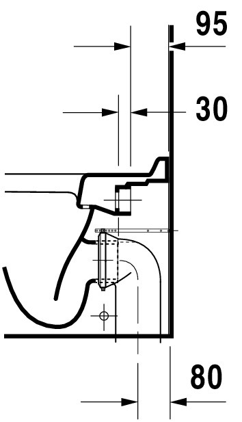 DU Stand-WC Starck 3 560 mm Tiefspüler, Abgang waagrecht, weiß