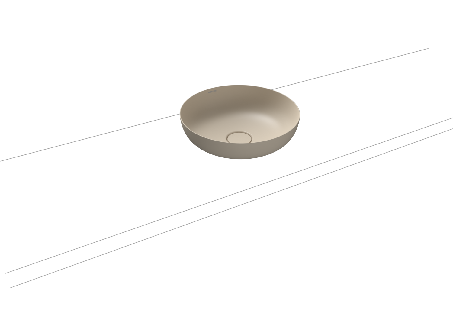 KA WB MIENA WASCHTISCH-SCHALE Mod.3181,d :380mm,warm beige 20,Perl-Effekt,oÜL