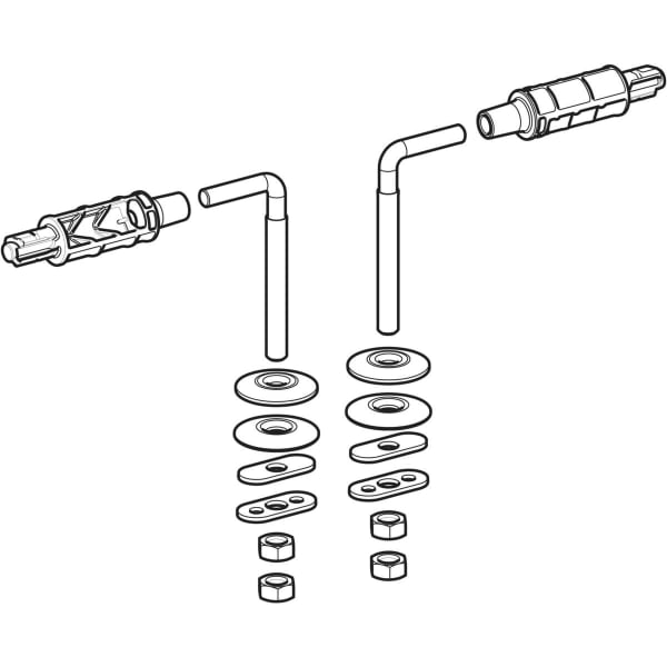 Geberit Set Scharniere f. WC-Sitz Bef. von unten, f. EasyMount