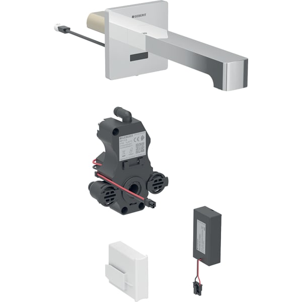 Geberit Brenta WT-Arm., Wandmontage, Batterie für UP-Funkt.Box, m.Misch.,L:22cm, chrg