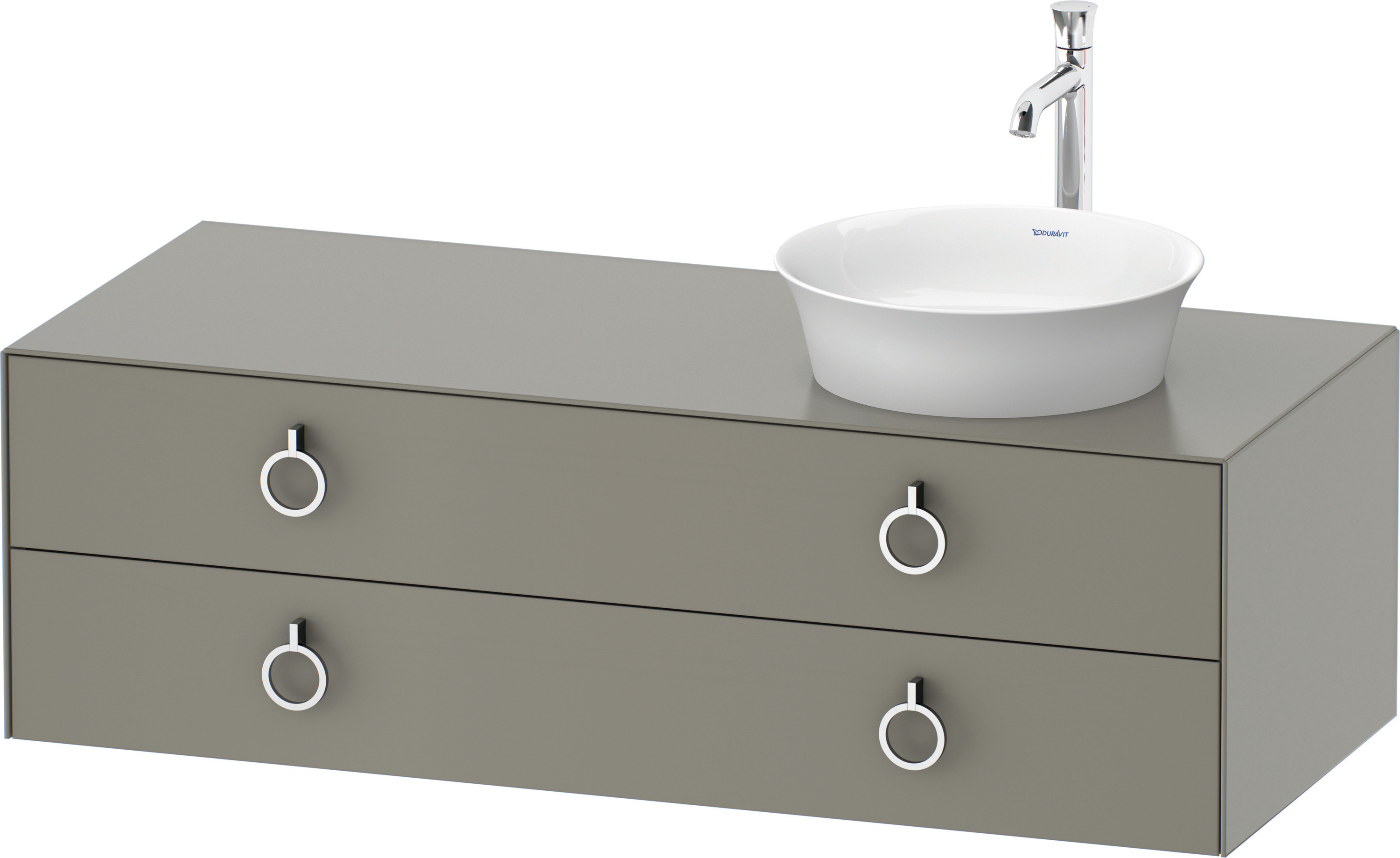 Duravit WTU wandh.White Tulip,2Schk.,m.Griff Aus.r,408x1300x550,Steingrau Seidenmatt