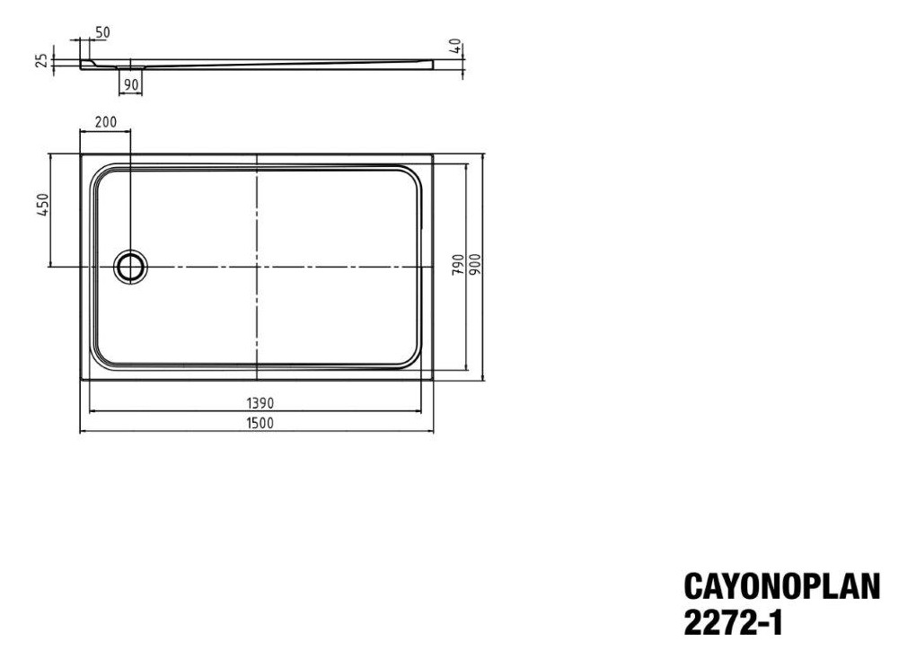 KA DW CAYONOPLAN Mod.2272-1,900x1500x40 mm,warm grey 10,Invisible Grip