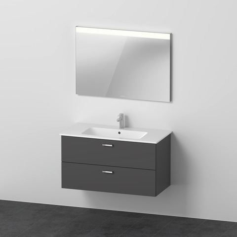 DU XBase Möbel-Set 1030x490mm, WT,WTU m. Schubk.2, Spiegel, Graphit Matt