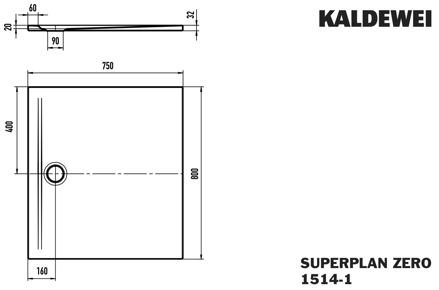 KA DW SUPERPLAN ZERO Mod.1514-1,750x800 mm,alpinweiß,Invisible Grip