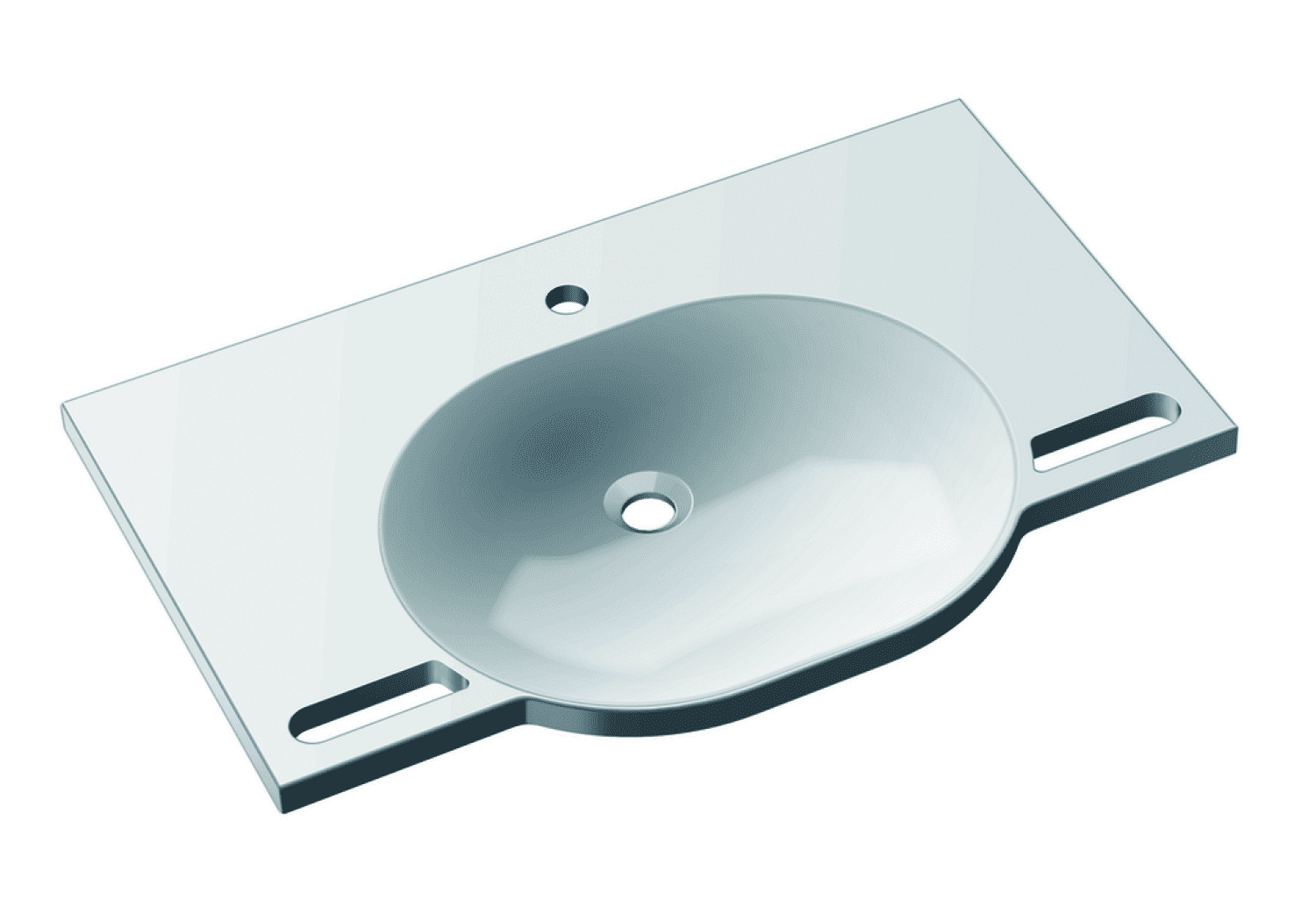 HEWI Waschtisch, B:850mm, T:550mm, alpinweiß, ohne Überlauf, 1 HL