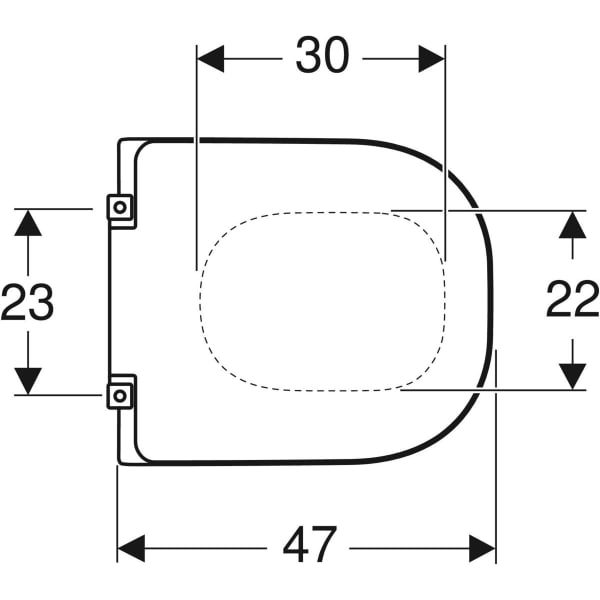 Geberit Renova Comfort WC-Sitz, barrierefrei eckiges Design, weiß