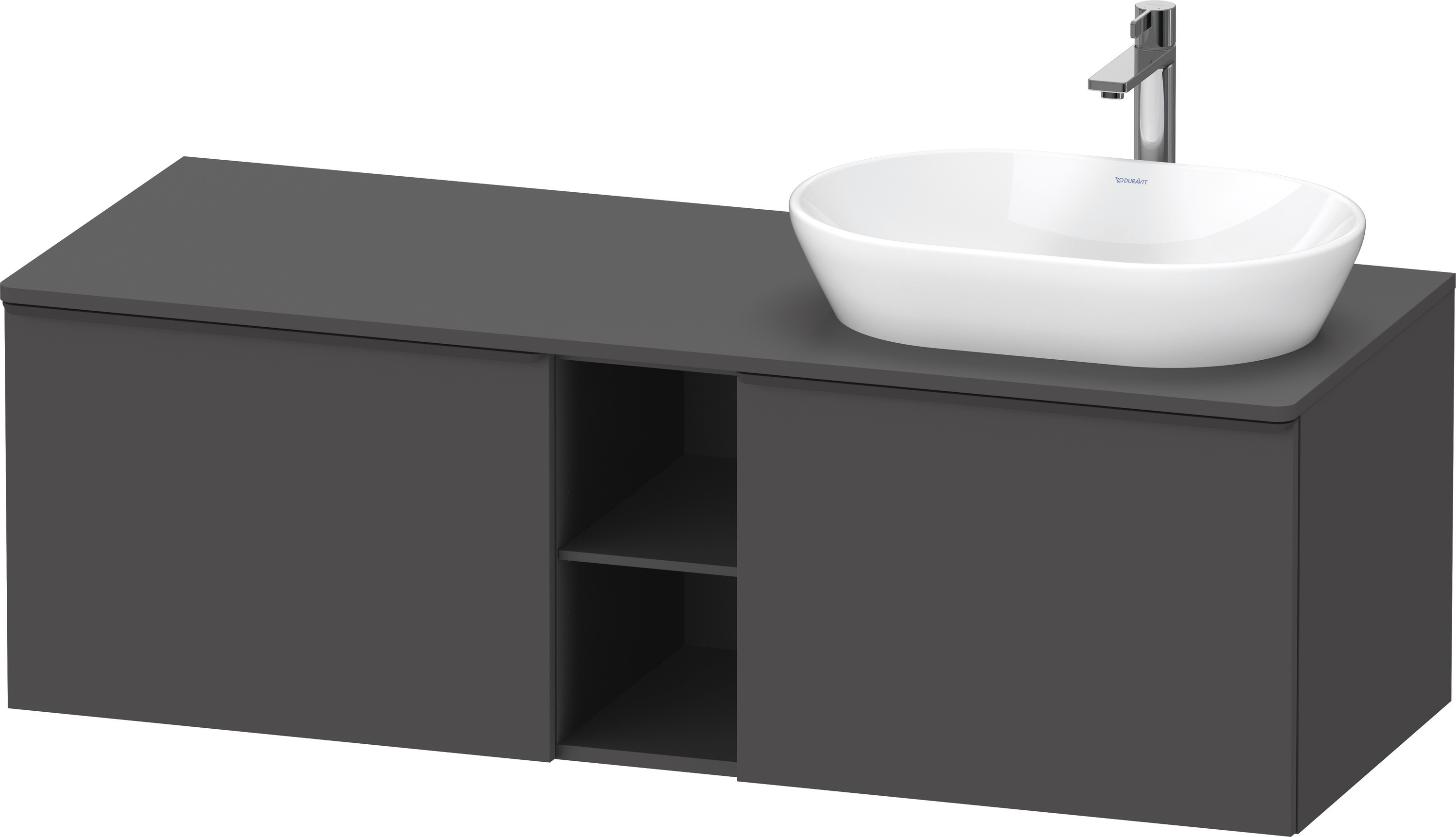 Duravit D-Neo,Kons-WTU,R,AZ:2,Fä:2,Gr:D.Schw. 1400x550x459mm,Wdh,Graphit Matt, Dekor