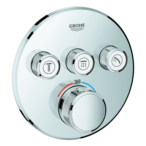 GROHE Thermostat Grohtherm SmartControl 29121 FMS rund 3 Absperrventile chrom