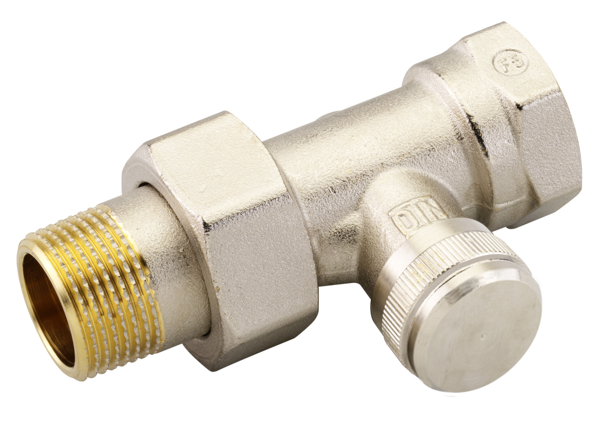 Danfoss Rücklaufverschraubung RLV 20 R 3/4, Durchgang, vernickelt